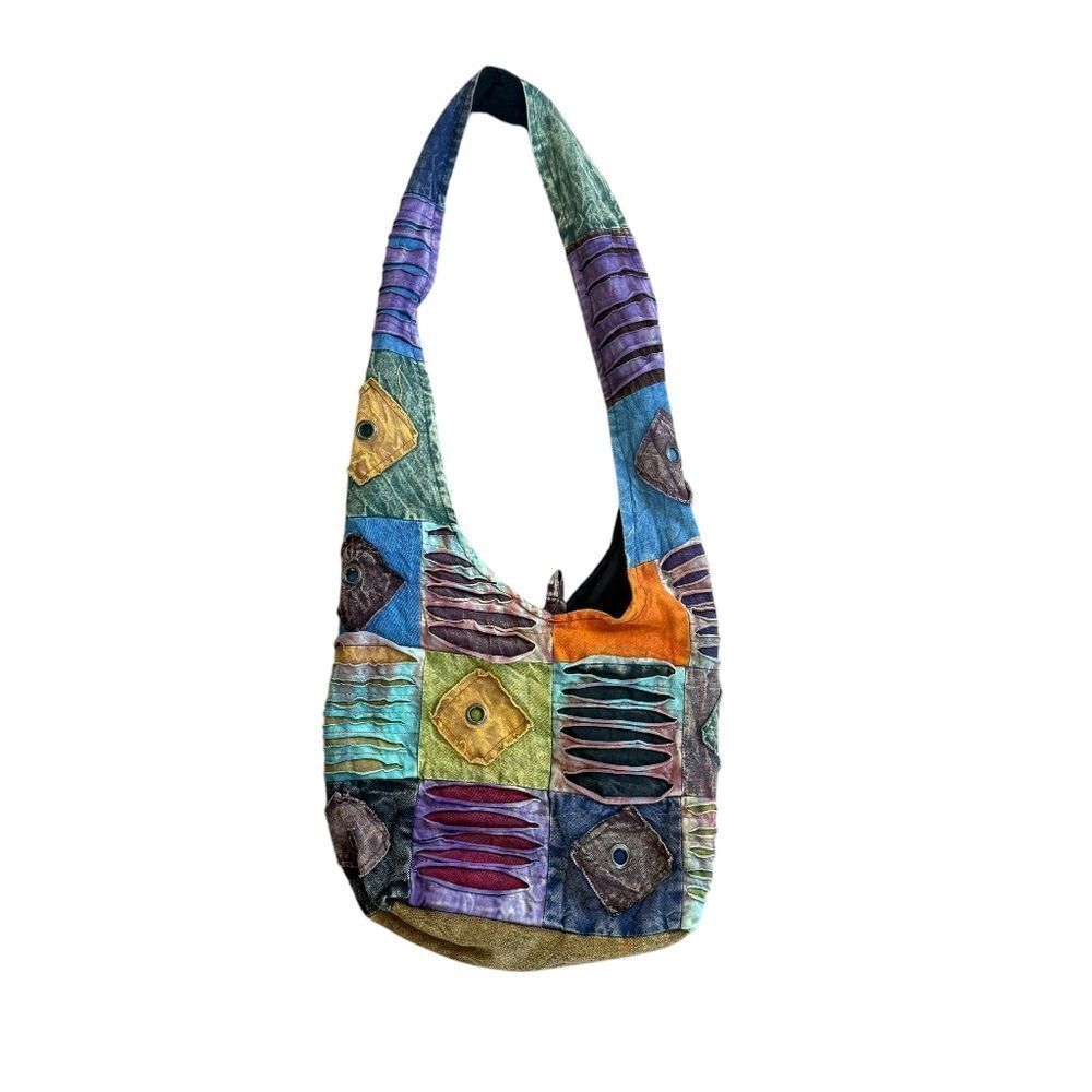 The Collection Royal Nepal Purse Shoulder Handbag Patchwork Colorful Bag